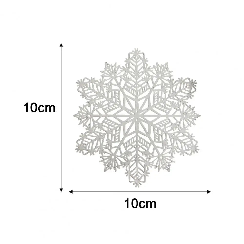 Non-slip Placemat Table Protection Mat Decorative Christmas Snowflake Cup Coaster Non-slip Hollow-out Design for Table Mat