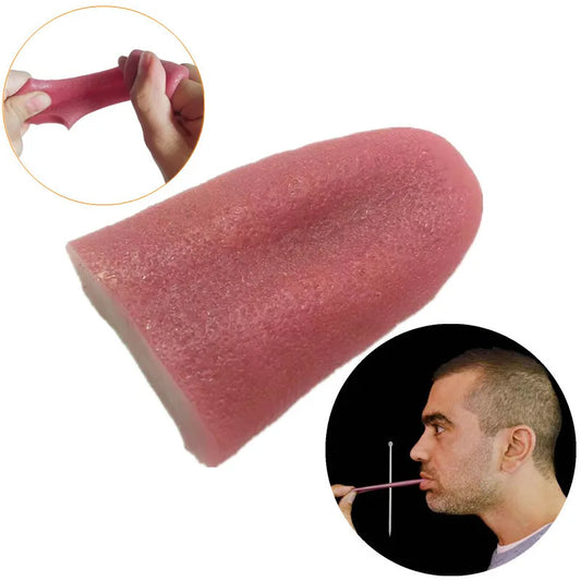 Fake Tongue Prank Steel Needle Tongue Piercing Magician Props Halloween Fool's Day Trickery Toys