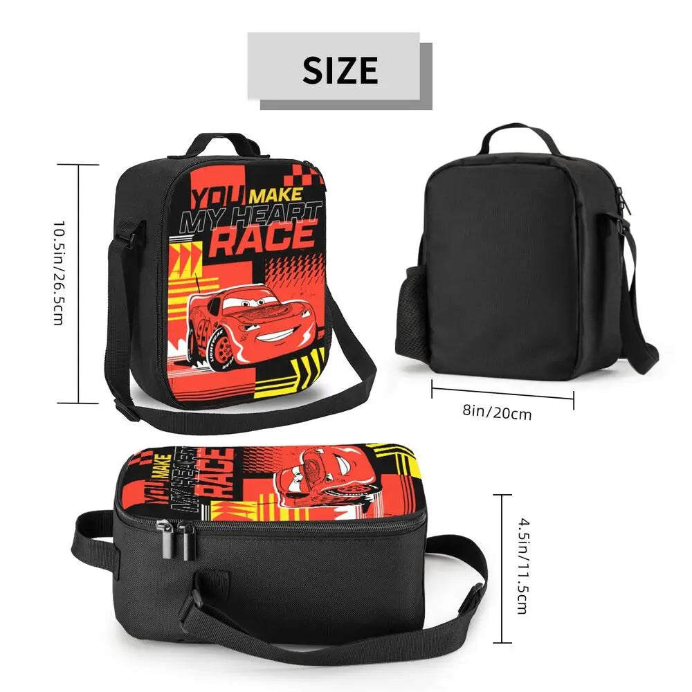 Lightning McQueen Racer Thermal Insulated Lunch Bag Women Lunch Tote for Kids School Children Storage Bento Food Box