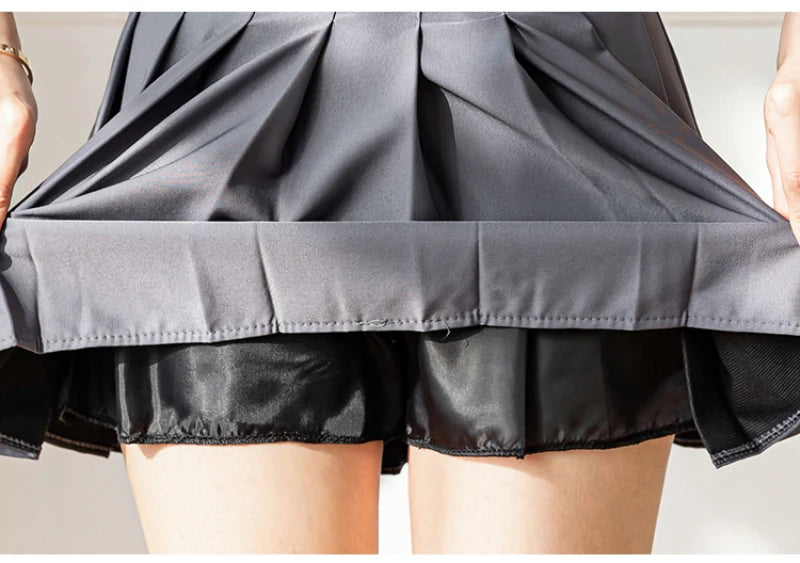 ZOKI White Women Pleated Skirts Summer High Waist Zipper Girls Dancing JK Mini Skirts Black Fashion Student A Line Faldas 2023