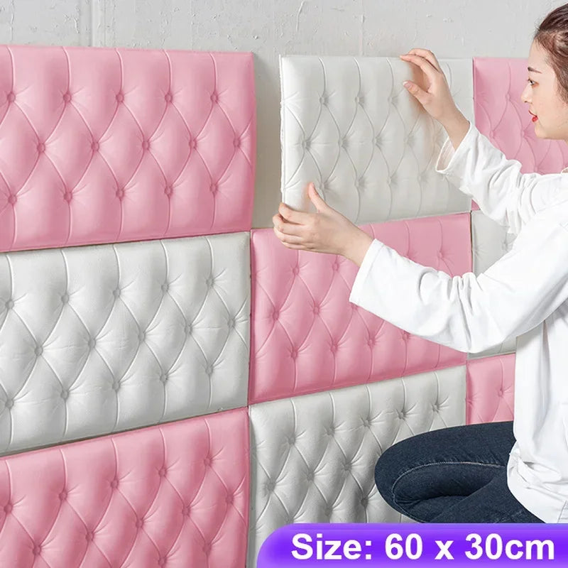 Bed Surrounding Soft Cover Headboard Anti-collision 3d Self-adhesive Wall Sticker Tatami Baby Backrest Bedroom Background