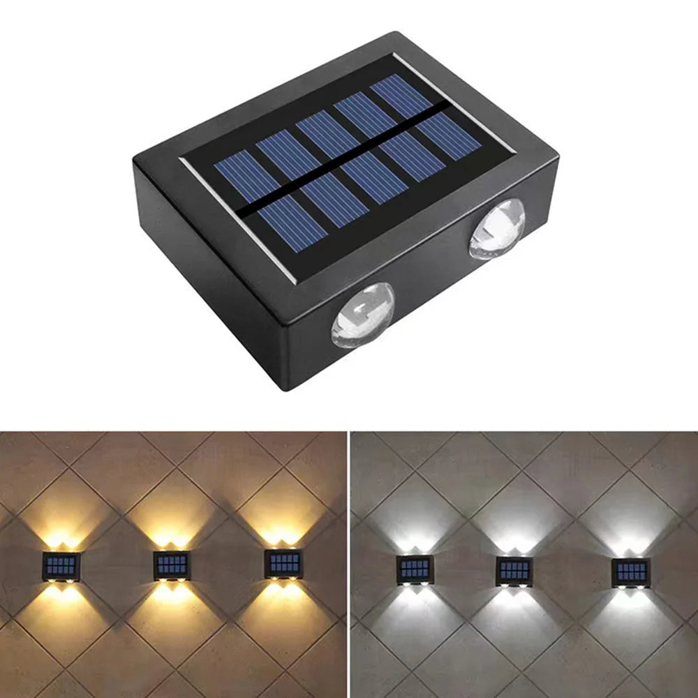 Solar LED Wall Lights Outdoor Garden Decoration Wall Lamp Waterproof Up And Down Luminous Lighting Outdoor Solar LED Lamp