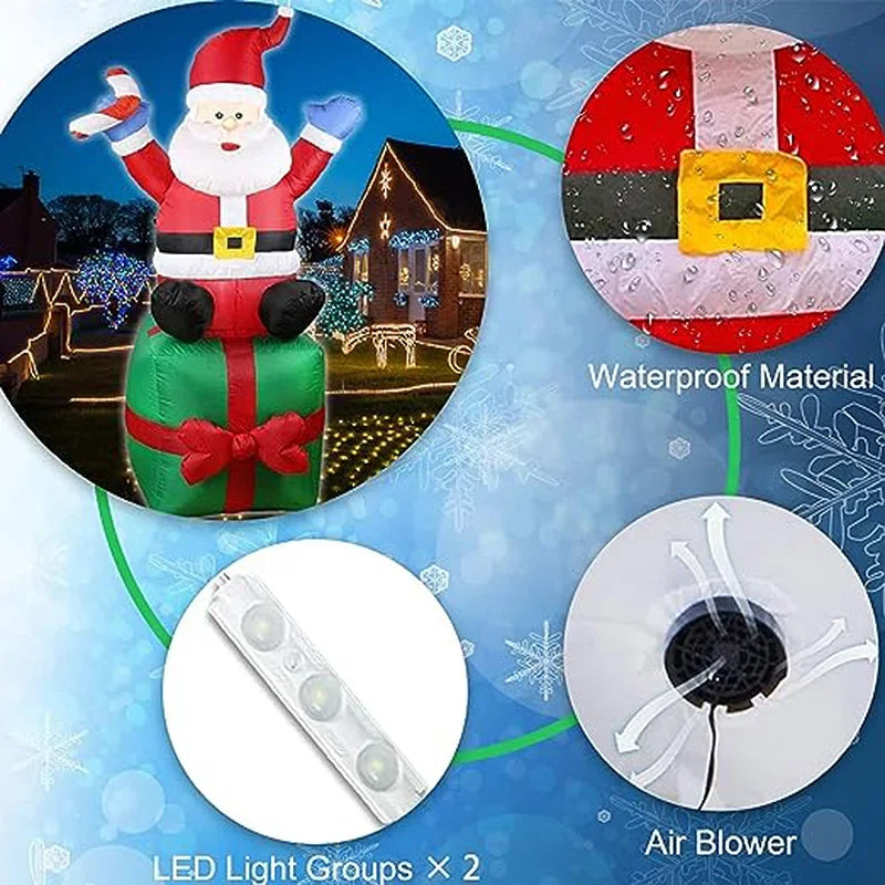 6FT Inflatable Santa Claus Christmas Decoration Indoor and Outdoor inflatable air model Christmas Gift