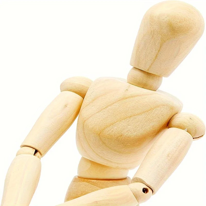 Wooden Man Model Figure Miniatures for Drawing Human Model for Art Adjustable Body Wooden Doll Model Sketching Wooden Desk Decor