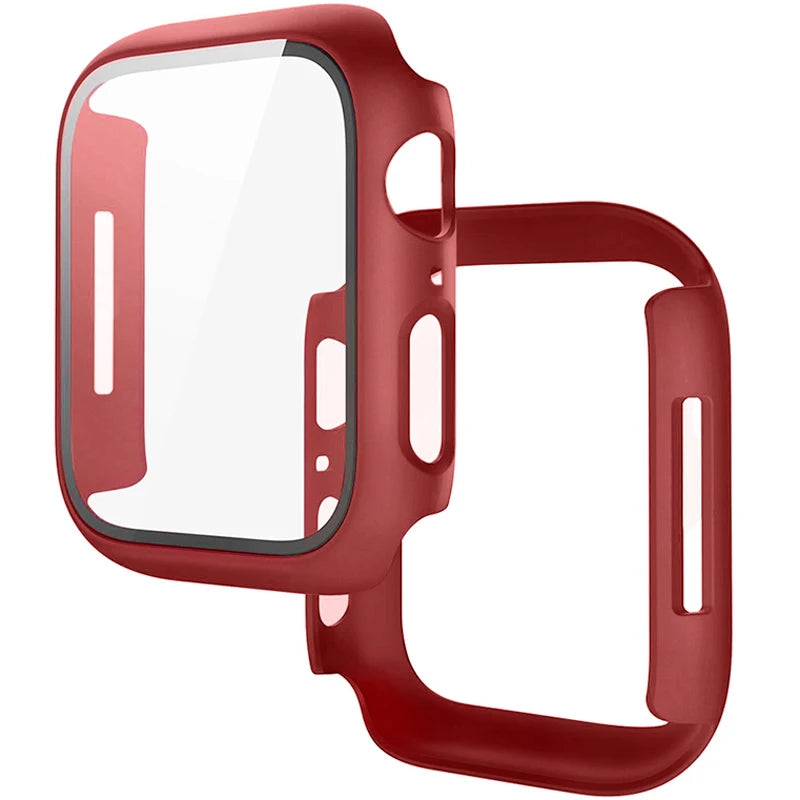 Tempered Glass + Cover For Apple Watch 9 8 7 45mm 41mm