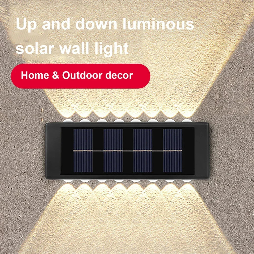 Solar Wall Lamp Outdoor Waterproof Solar Powered Light UP and Down Illuminate Home Garden Yard Decoration Outside Sunlights