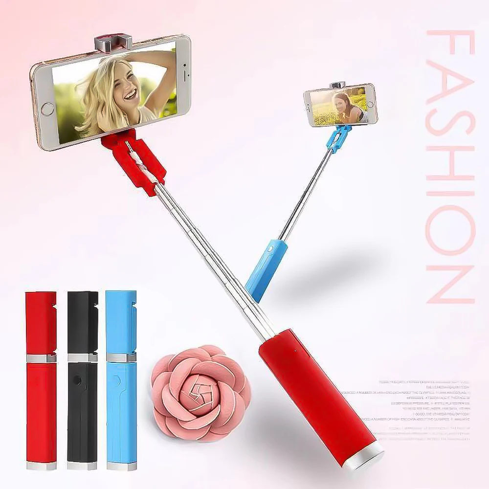 Selfie Stick For Phone Mobile Cell Holder Stand Smartphone Monopod Telescopic Pole Retractable Extendable Cellphone Photo Selfy