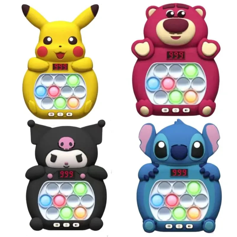 New Kuromi Quick Push Game Pop up Fidget Bubble Electronic Pop it Pro Game Light Stress Relief Toy Adult and Children's Gift Box