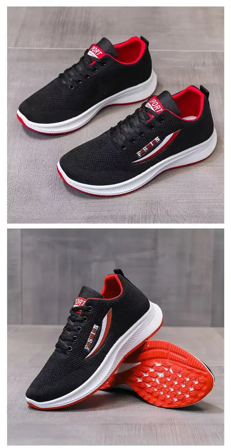 Men's Sneakers Outdoor Sports Comfortable Knitting Mesh Breathable Running Casual Men Sport Shoes