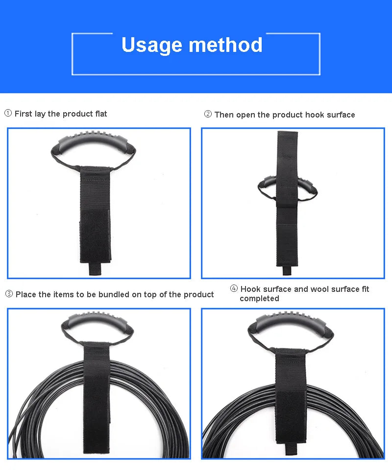 Storage Strap Heavy-Duty Hook Cord Carrying Strap, Hanger, and Organizer with Handle for Pool Hoses Garden Hoses Cables