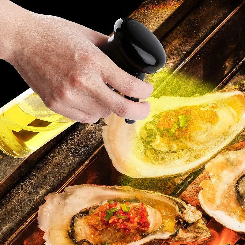 Transparent Kitchen Oil Bottle Cooking Oil Spray Olive Oil Bottle Fitness Barbecue Spray Oil Dispenser