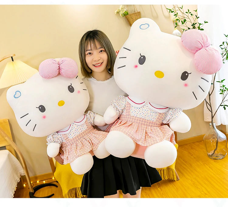 20-70cm Big Size Sanrio Hello Kitty Plush Toys Anime Peripherals Movie KT Cat Kawaii