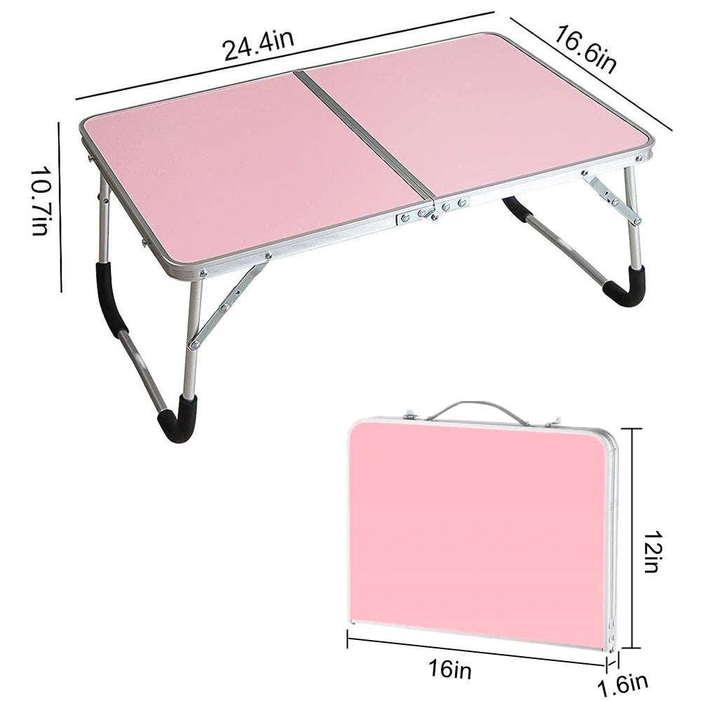 Portable Folding Laptop Desk, Mini Foldable Camping Table, Folding Picnic Table with Storage Space, Mini Lap Desk Reading Holder