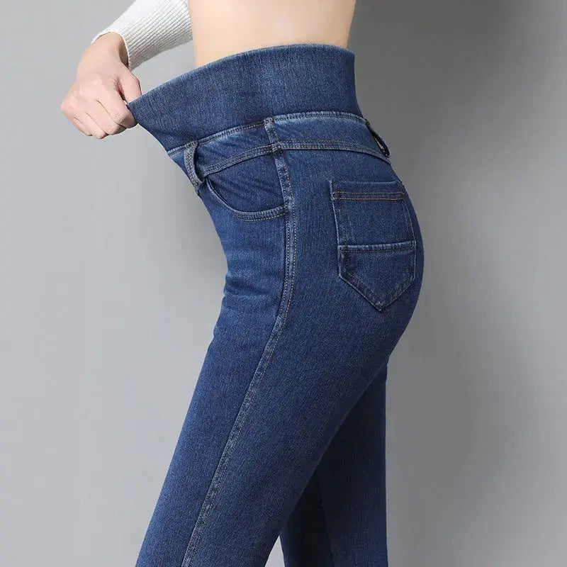 Elastic High Waist Jeans for Women New Slim Elastic Women's Casual Pants