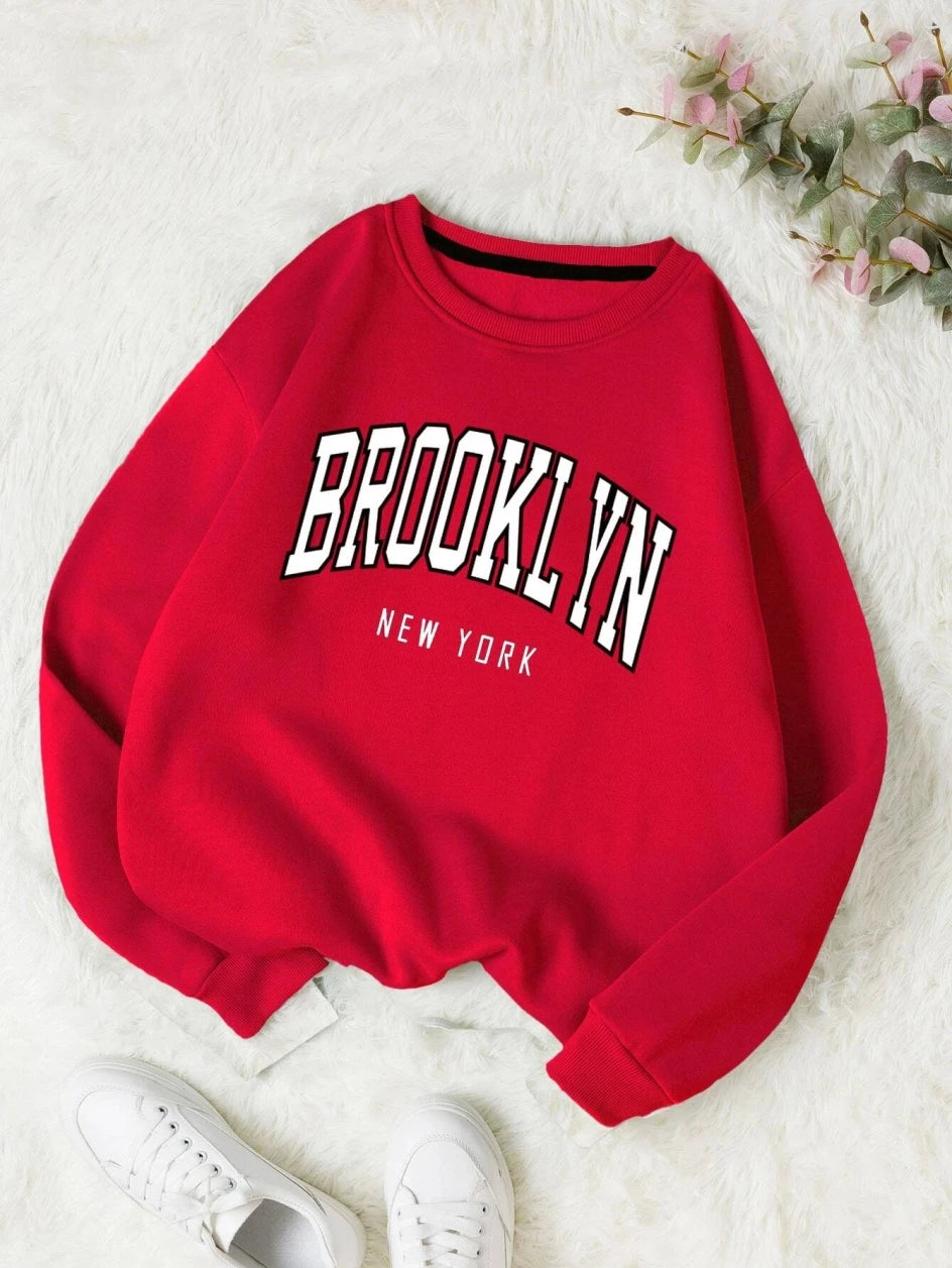 Brooklyn New Work Printed Hoodies Women Cotton Colorful Clothes  Basic Trend Hooded Tops Be Durable Harajuku Hoodie Womens