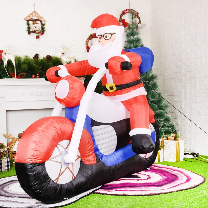 Christmas Decorations 1.8m Motorcycle Santa Claus Christmas inflatable