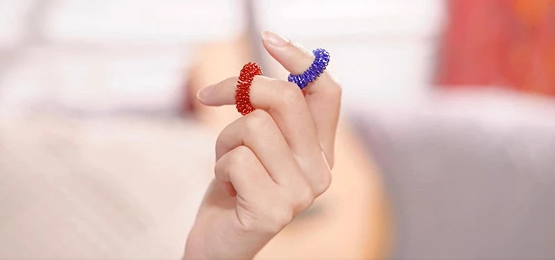 Finger Rings Acupressure Stress Relief Spiky Sensory Decompression Toys Relief Anxiety Relief Finger Toys