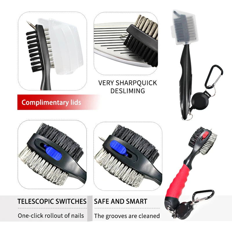 Golf Cleaning Brush For Club With Carabiner Groove Sharpener Cleaner Multi Style Drop Ship