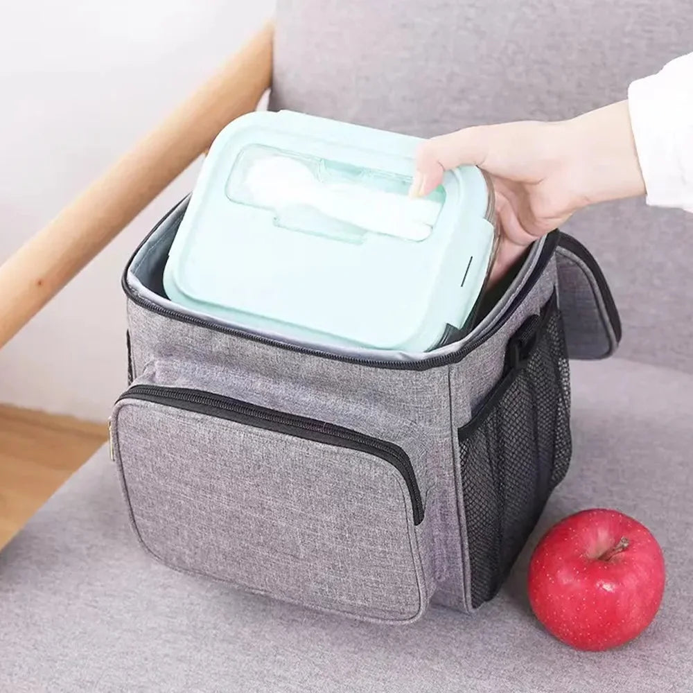 Student Lunch Box Portable Cooler Organizer Handbag Thermal Shoulder Lunch Bags Outdoor Camping Storage Boxes Mom Printing