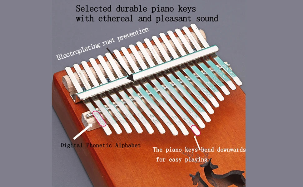 21 Keys Thumb Piano Calimba Professional Tuned Portable Kalimba 17Keys Beginner's Finger Piano Birthday Festival Relaxation Gift