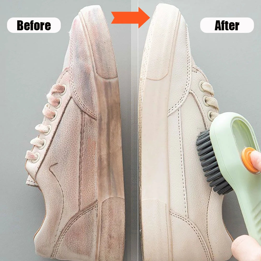 Shoe Brushes With Soap Dispenser Long Handle Brush Cleaner For Clothes Shoes Household Laundry Cleaning Brush