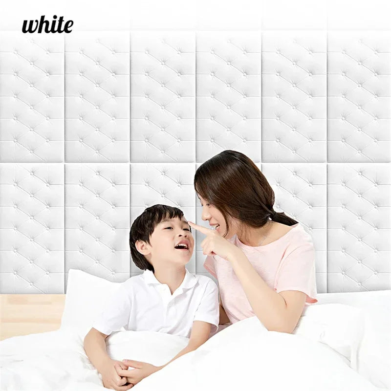 Bed Surrounding Soft Cover Headboard Anti-collision 3d Self-adhesive Wall Sticker Tatami Baby Backrest Bedroom Background