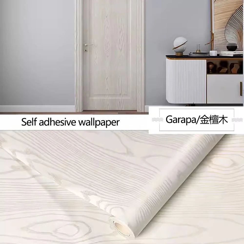 Wood Vinyl Wallpaper Self Adhesive wallpapers Doors Cabinet Desktop Modern Furniture Decorative wall Paper