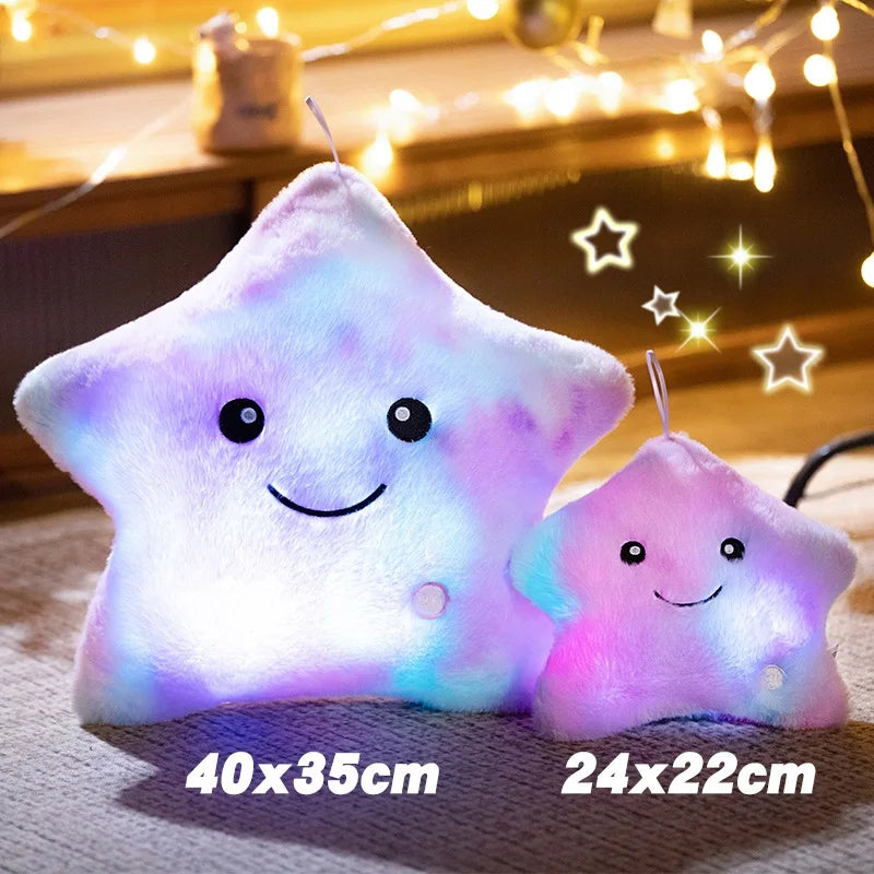 Cute Led Light Plush Toy Star Pillow Luminous Star Throw Pillow With Colorful Light KidsToy Birthday Christmas Gift