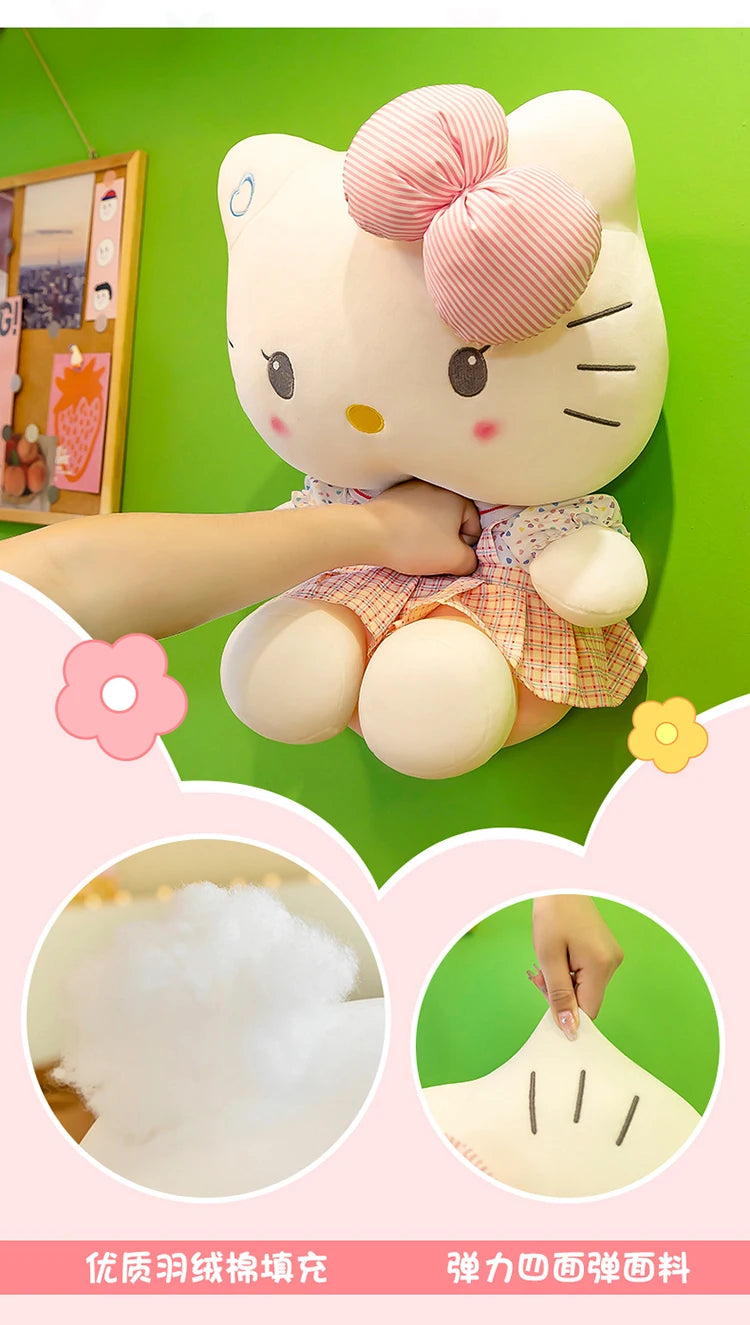 20-70cm Big Size Sanrio Hello Kitty Plush Toys Anime Peripherals Movie KT Cat Kawaii