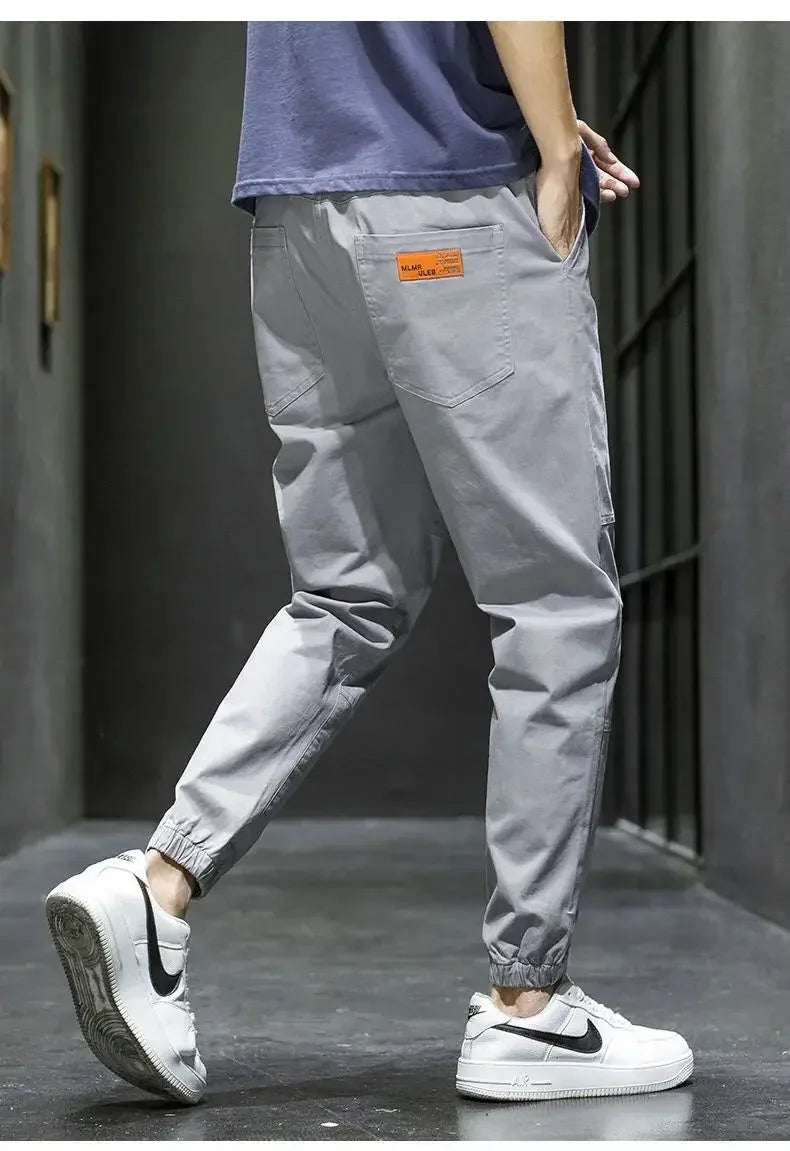 KPOP Fashion Style Harajuku Slim Fit Trousers Loose All Match Harem Pant Straight Leg Cargo Pants Pockets Casual Pants