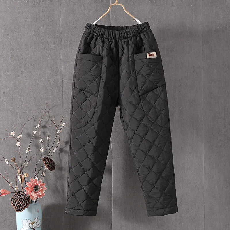 Hot Women Winter Pants Cotton Padded Thick Warm Trousers Waterproof Ski Pants Casual