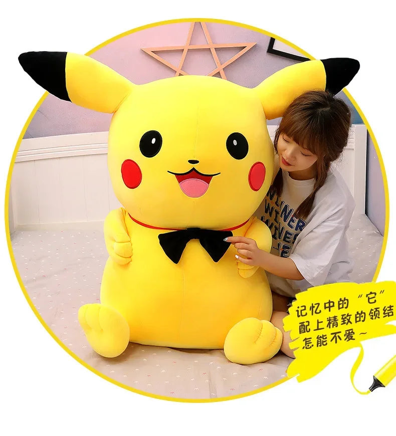 40-120cm Large Pokemon Plush Toys Pikachu Laugh Kawaii Anime Plushie Dolls Pokémon Soft Stuffed Giant Pillows Gifts for Children