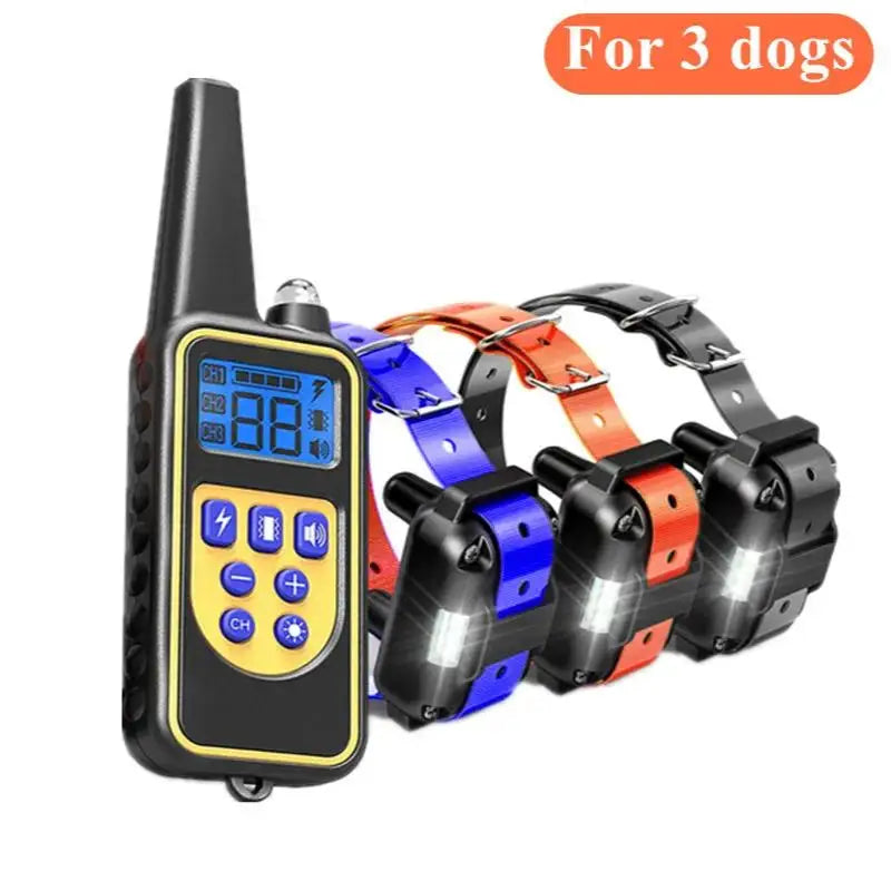 Electric Dog Training Collar Waterproof Dog Bark Collar Pet With Remote Control Rechargeable Anti Barking Device All Breed Dogs