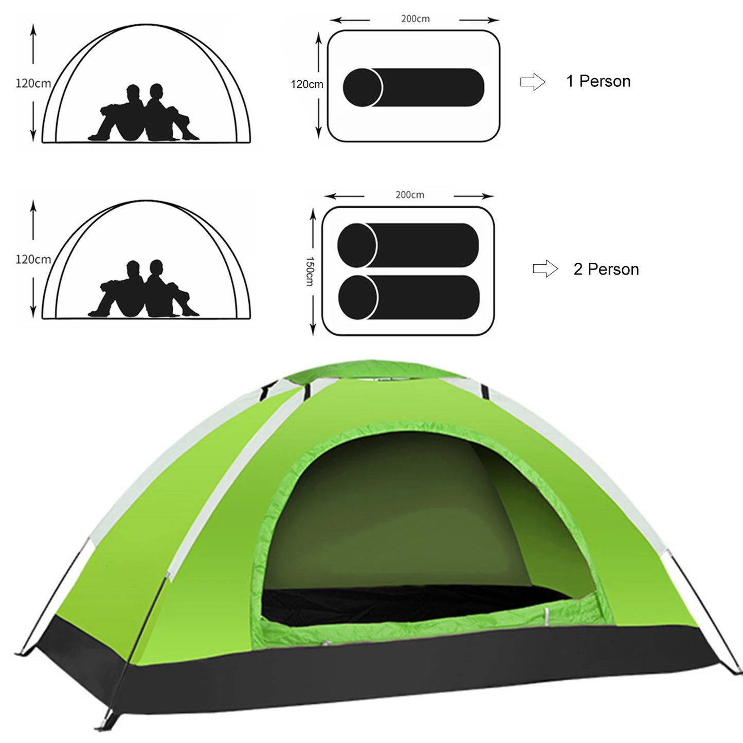 Ultralight Camping Tent With Shelters For Backpacking Trip Hiking Lightweight Camping Portable Folding Hiking Tent