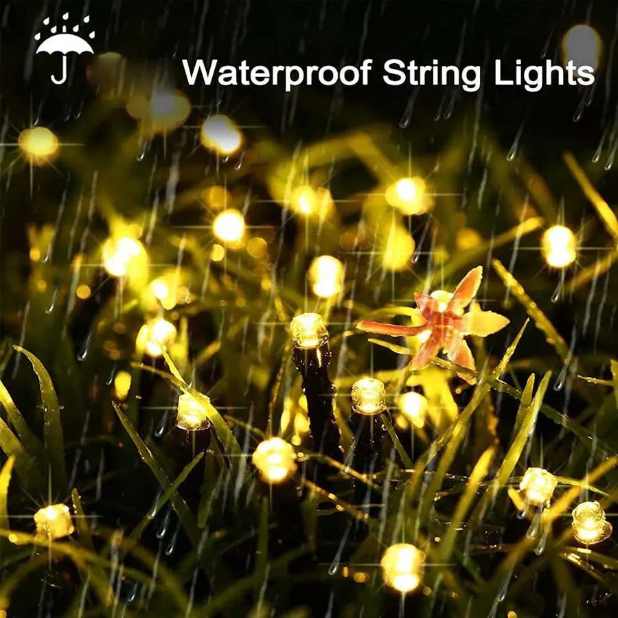 Solar String Lights Outdoor Waterproof with 8 Modes for Home Gardens, Wedding, Party, Christmas, Outdoor, Tree Decorations