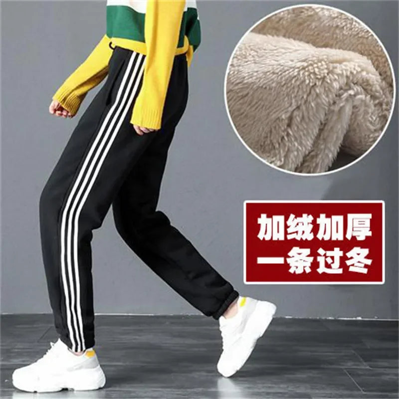 Women's Pants Winter Casual Gym Sweatpants Warm Fleece Trouser Workout Lamb Wool Thick Sports Pants for Women