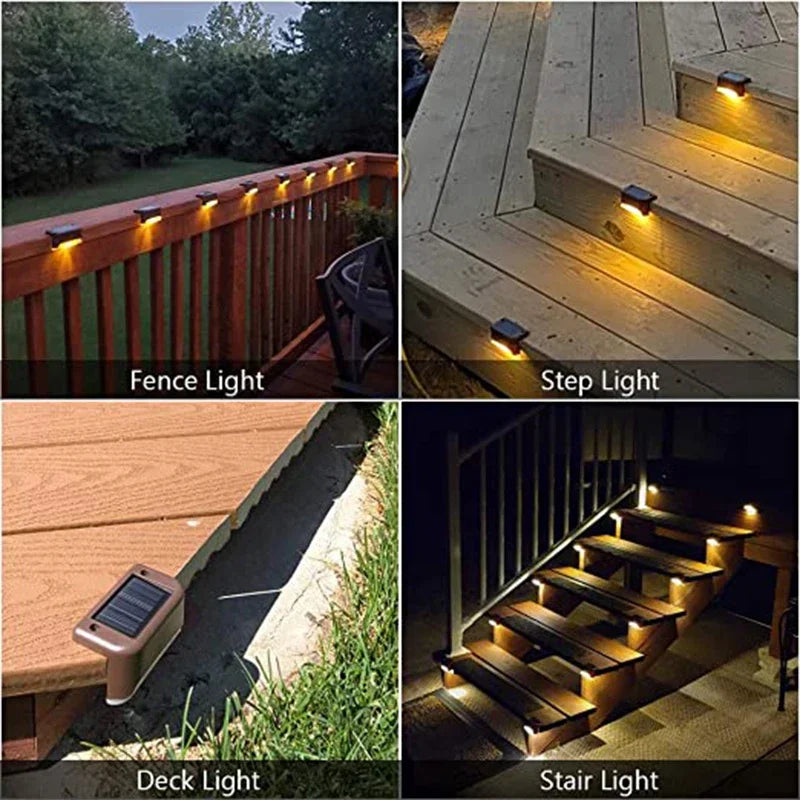 1~20PCs Stair LED Solar Lamp IP65 Waterproof Outdoor Garden Light Pathway Yard Patio Steps Fence Lamps Decor Light Outdoors