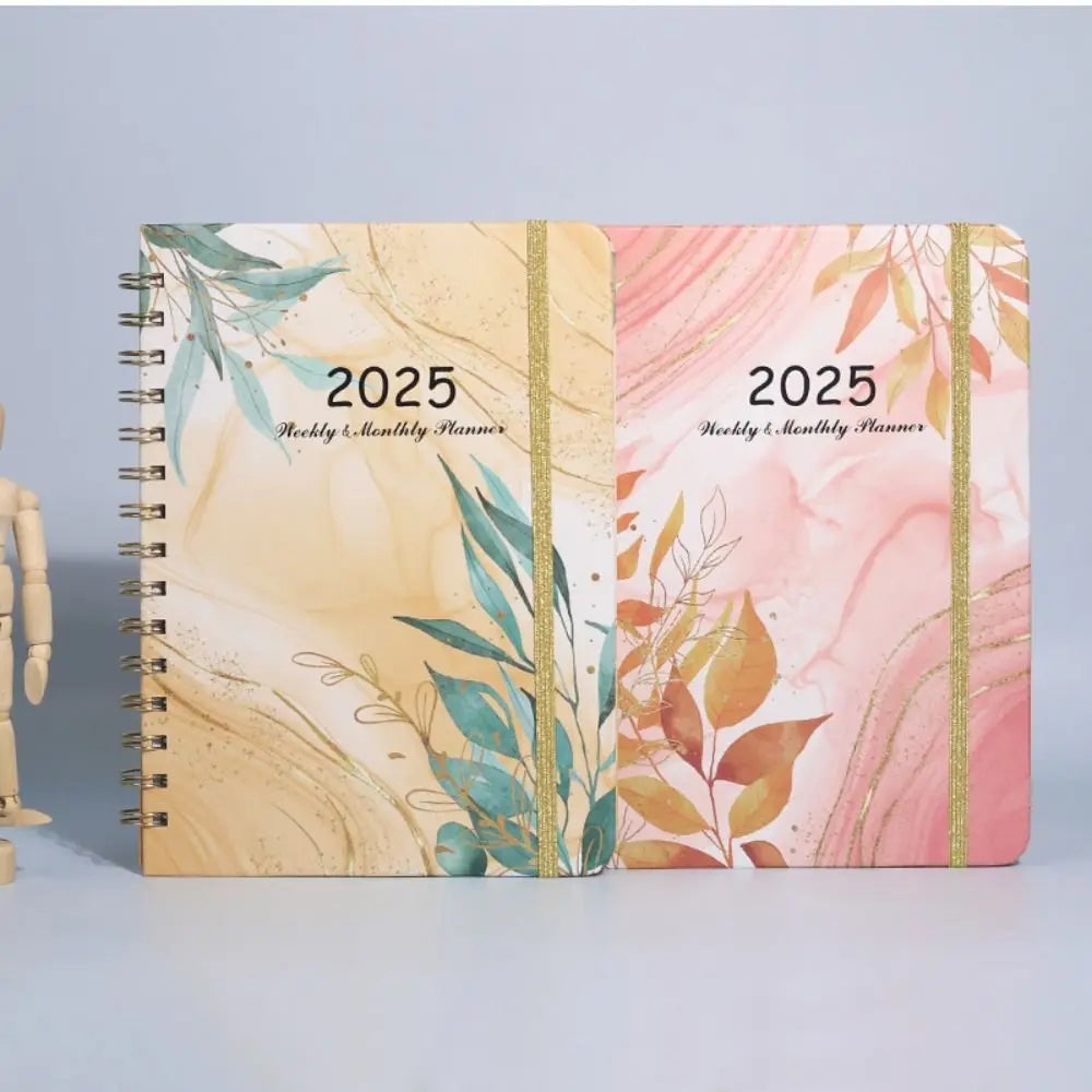 365-Day 2025 English Agenda Book Monthly Weekly Plan Flowers Diary Notebook Planner Organizer Practical A5 Schedule Planner