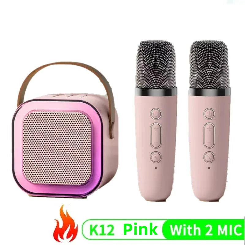 Karaoke Machine Portable  5.3 PA Speaker System with 1-2 Wireless Microphones Home Family Singing Children's Gifts