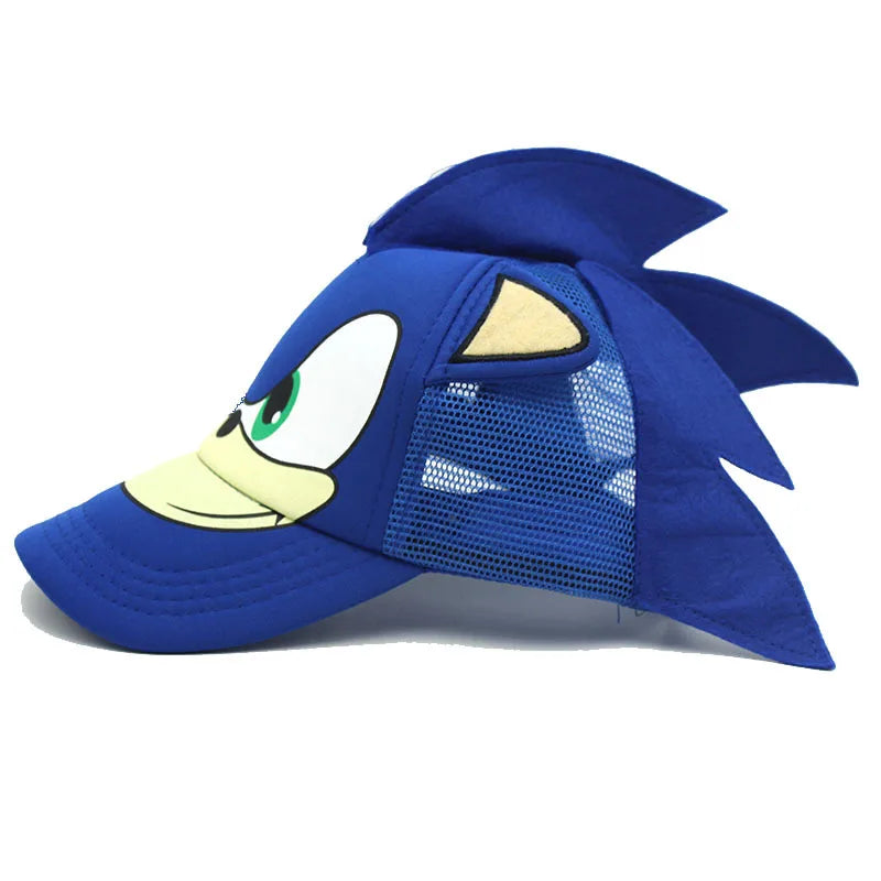 Sonic The Hedgehog High-value Cartoon Printed Baseball Cap Children Adult Parent-child Breathable Mesh Sunshade Hat