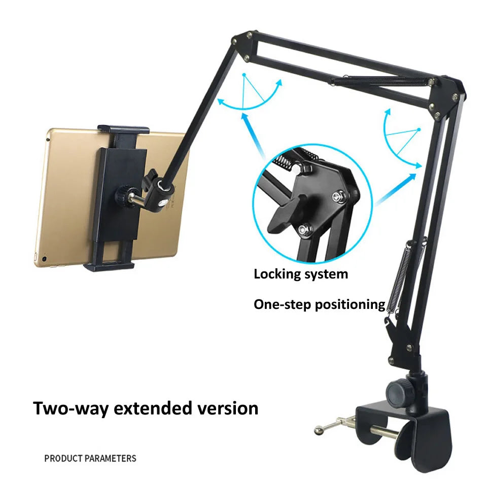 360Degree Long Arm Tablet Holder Stand for 4 to 11inch Tablet Smartphone Bed Desktop Lazy Holder Bracket Support for iPad