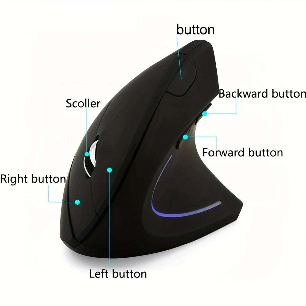 2.4G Wireless Mouse Vertical Ergonomic Mouse Gamer Right Hand USB Gaming Computer Mice for PC Laptop Home Office