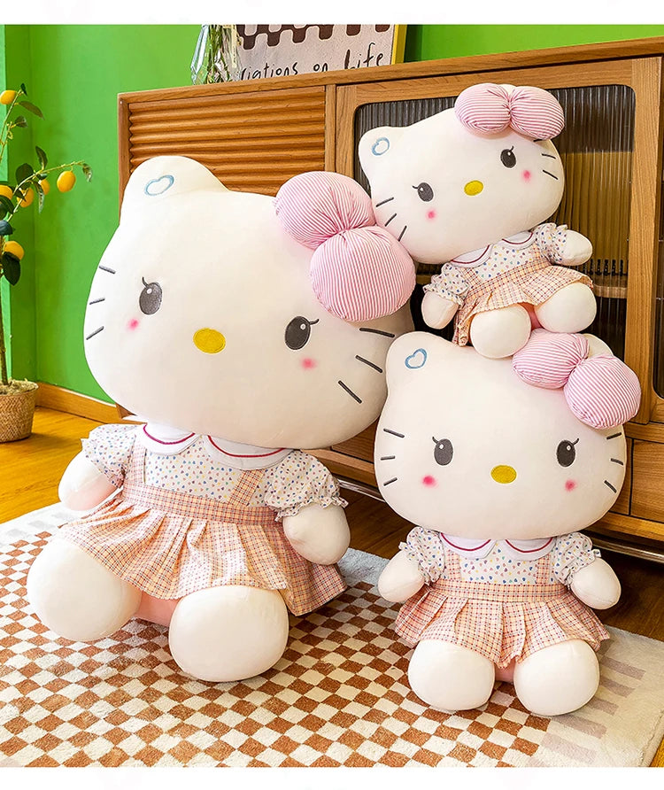 20-70cm Big Size Sanrio Hello Kitty Plush Toys Anime Peripherals Movie KT Cat Kawaii