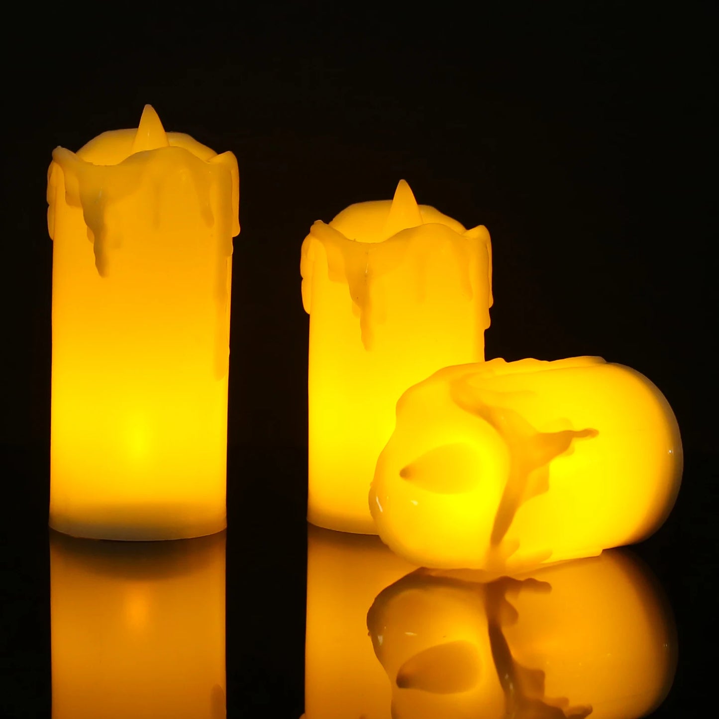 12/24Pcs Pack Flameless LED Candle Wishing Tea Light Warm White Battery Operated Candles Halloween Christmas Wedding Decor