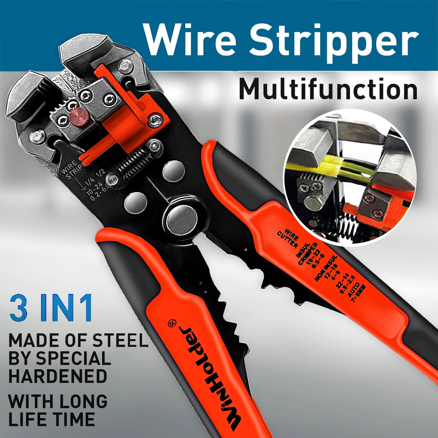 Professional Electrician Wire Tool Cable Wire Stripper Cutter Crimper Automatic Crimping Stripping Plier