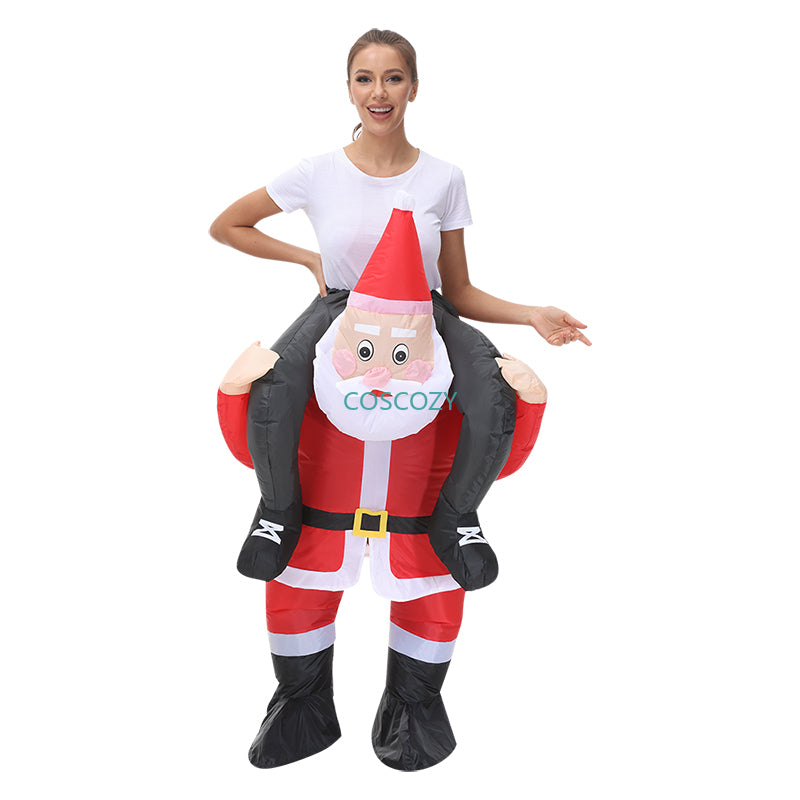 New Christmas Adult Riding-Santa Claus Inflatable Costumes Halloween Party Mascot Fancy Role Play