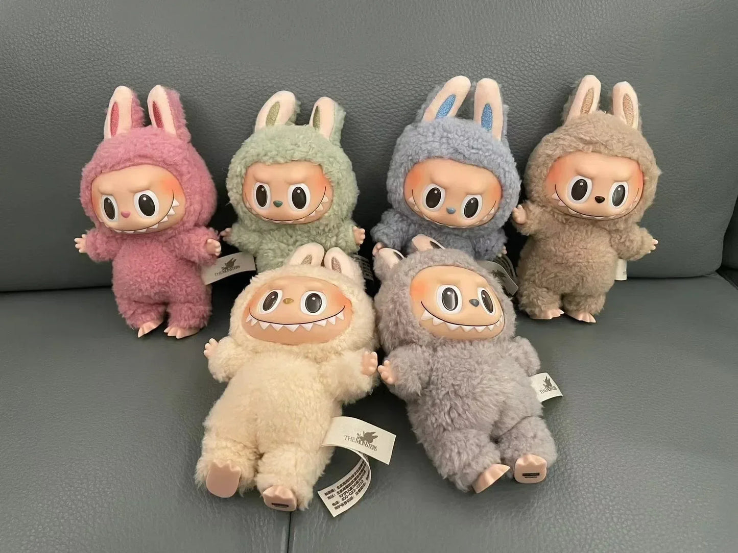 High Quality Cute Labubu The Monsters Toys Cardiac Macarone Kawai Guess Bag Figure Model Bag Gift 1:1 Replica Goods Blind Box