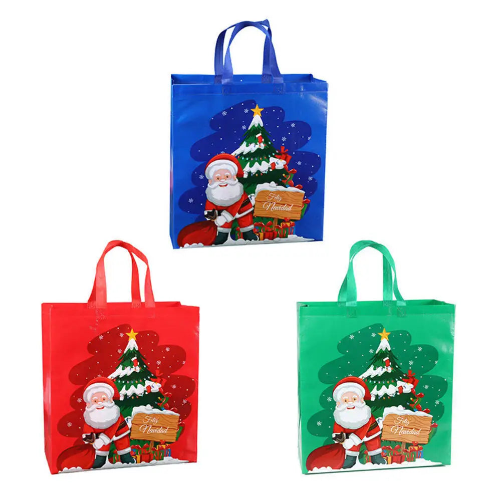 Non Woven Fabric Waterproof Gift Tote Bag Christmas Party Folding Bag Clothing Storage Bag Christmas Print Package Gift Bag