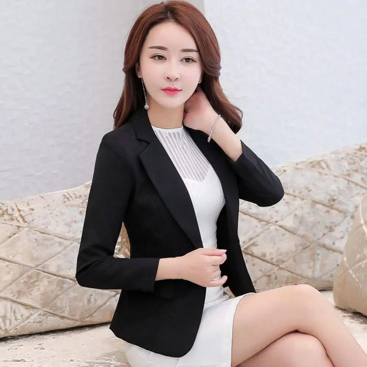 Ladies Suit Jacket Elegant Slim Fit Korean Suit Style Coat Women Blazer Streetwear