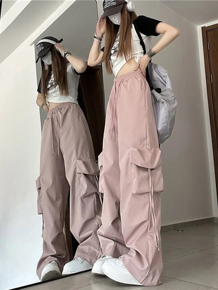 Cargo Pant Women Hip Hop Loose Casual Trousers American High Waist Big Pockets